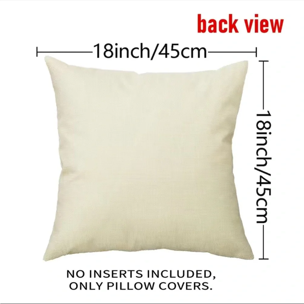Set Of 4 Halloween Linen Blend Throw Pillow Case, Square Cushion Case, Decorativ